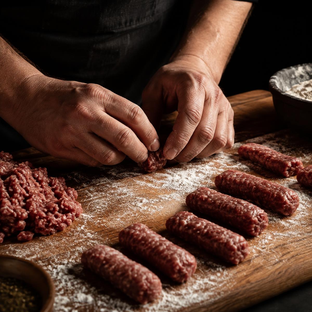 Ćevapi formas för hand